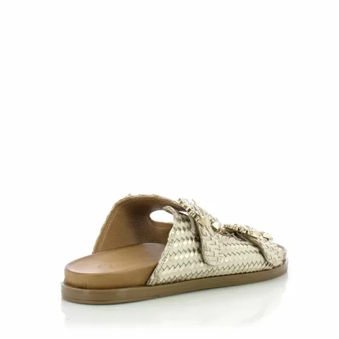 Дамски Равни Чехли CARLO FABIANI – 030-03-2969 CREMA/GOLD — снимка 2
