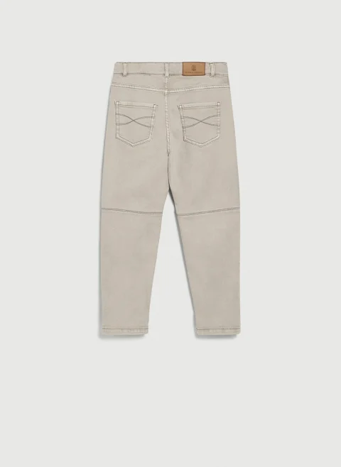 Деним с контрастни детайли Brunello Cucinelli Kids 12 — снимка 11