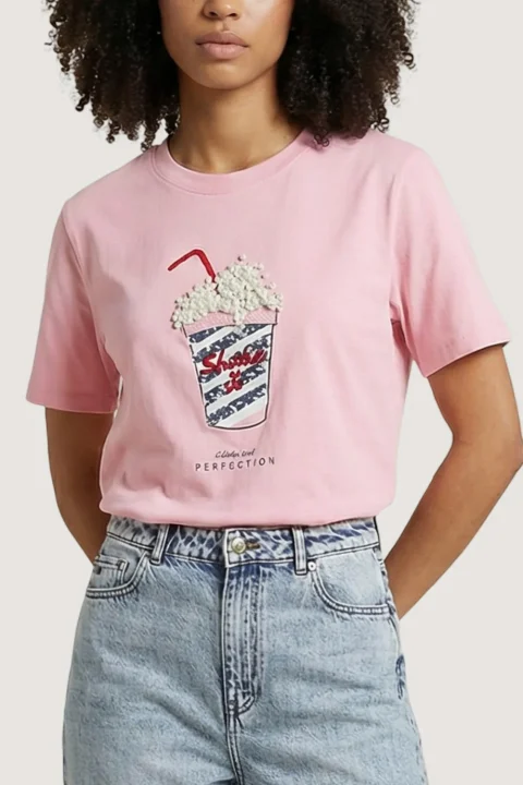T-Shirt Onlburst Life S/S Popcorn Box 15343431 13-2008 TCX romance rose — снимка 2