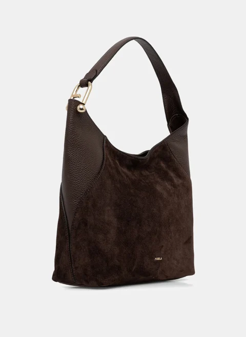 Велурена чанта Furla Lara Тoni Espresso — снимка 2