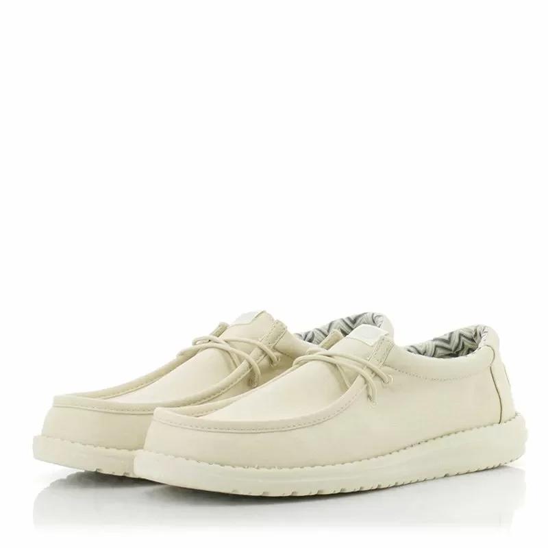 Мъжки Ежедневни HEY DUDE – 40700-1KA WALLY STRETCH STONE WHITE — снимка 3