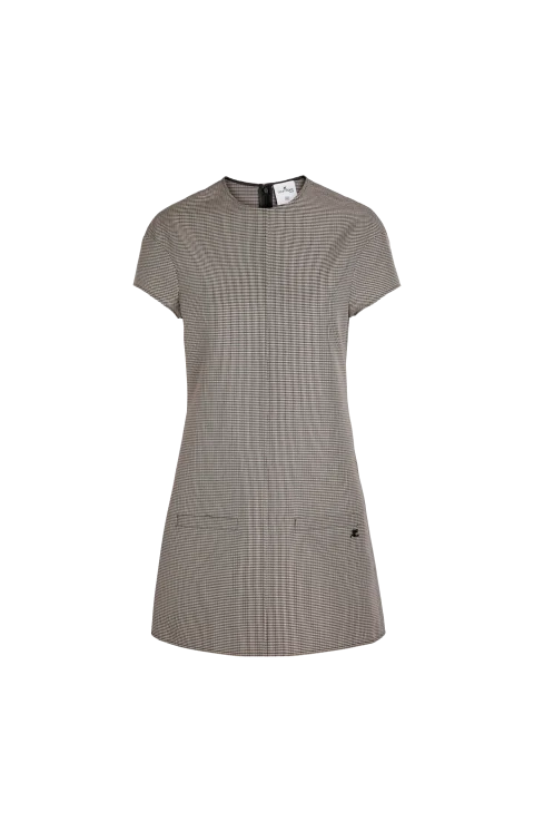 Houndstooth-Pattern Dress