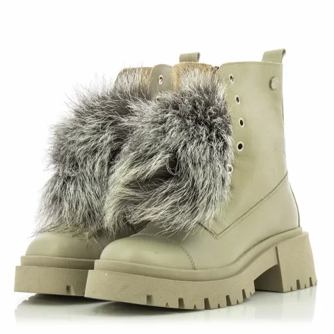 Дамски Кубинки CARLO FABIANI – 28105 PELICA IVORY FUR — снимка 3