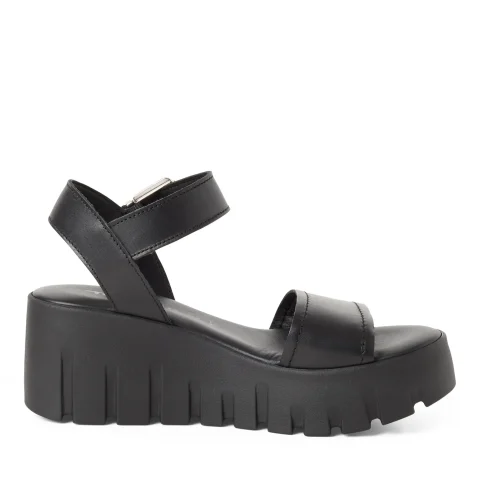 Дамски Сандали На Платформа TAMARIS – 1-28712-42-003 BLACK LEATHER — снимка 2