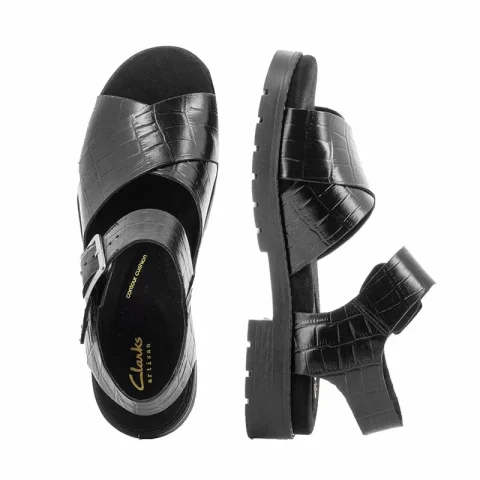 Дамски Равни Сандали CLARKS – 26176321 ORINOCO CROSS BLACK INTEREST — снимка 4