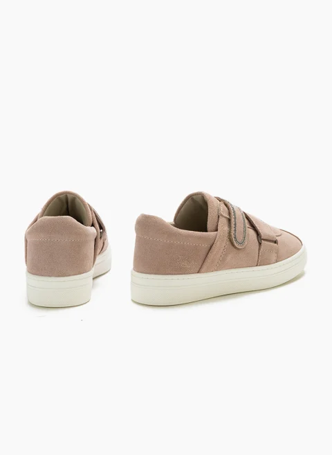 Велурени кецове с монили Brunello Cucinelli Kids — снимка 3
