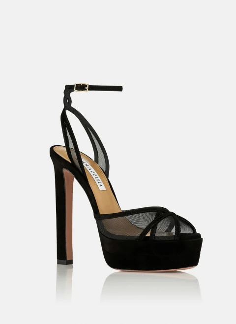 Сандали на ток с мрежа 'Shear Plateau' Aquazzura — снимка 2