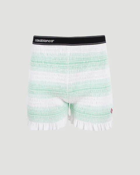 Stripe Shirred Shorts