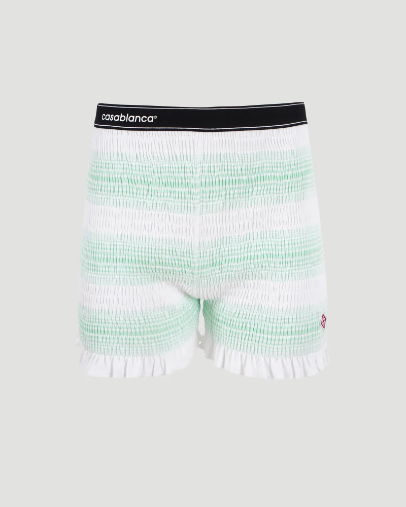 Stripe Shirred Shorts