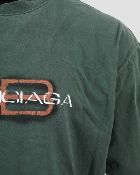 BB Icon Stencil T-Shirt Medium Fit in Dark Green — снимка 2
