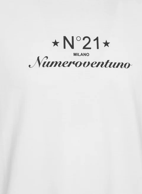 Тишърт с лого принт No21 — снимка 3