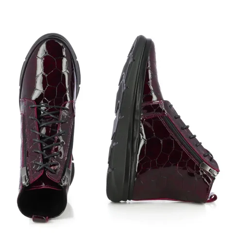 Дамски Равни Боти VERONELLA – 047-511 BORDO CROCO — снимка 5