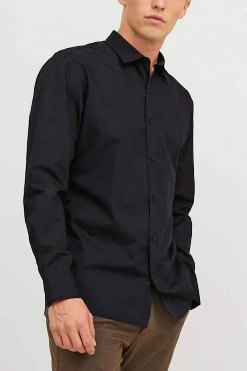 Риза Jjejoe Ls Plain 12187222 C-N10 black — снимка 2