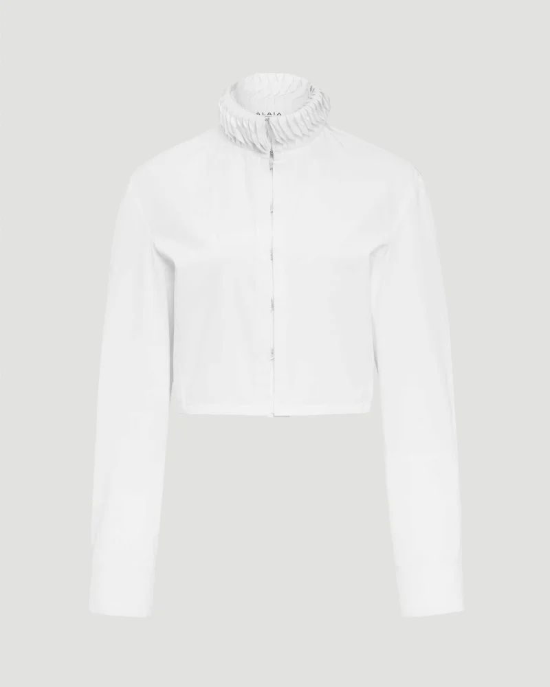 Cotton Poplin Cropped Blouse