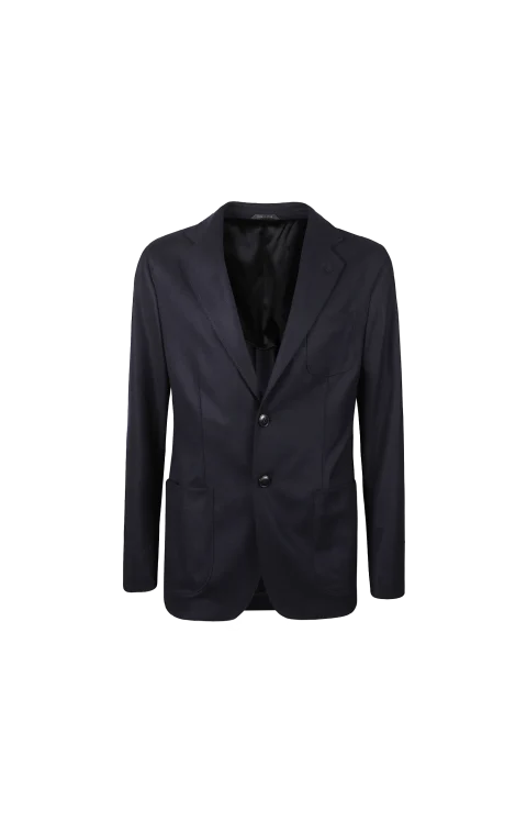 Unlined Single-Breasted Stretch Cashmere Jacket