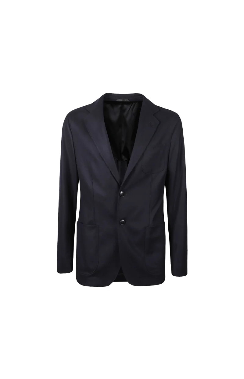 Unlined Single-Breasted Stretch Cashmere Jacket