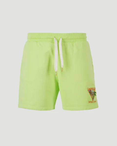Cotton Track Shorts in Green