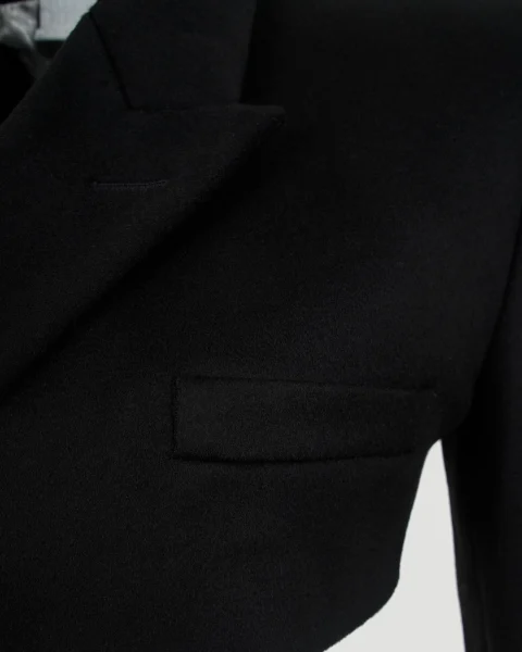 Black Cropped Tailored Blazer — снимка 3