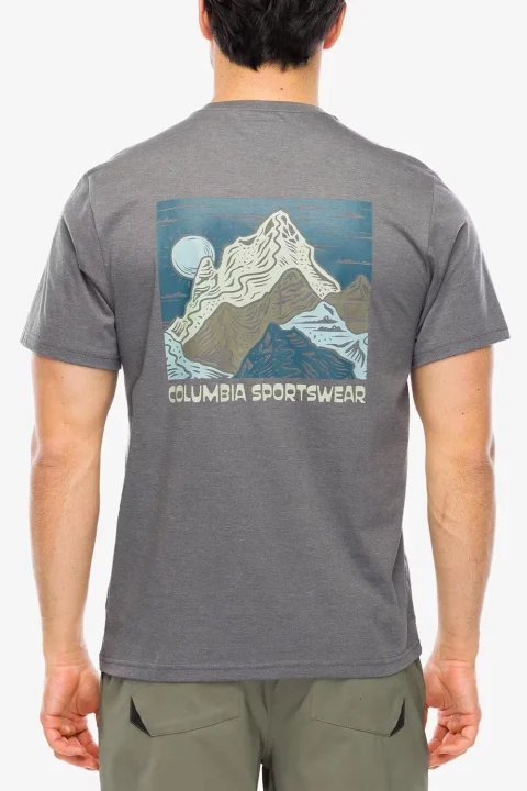 T-Shirt CSC Outdoor Back Graphic 2155021 023 city grey heather, sunscape — снимка 2
