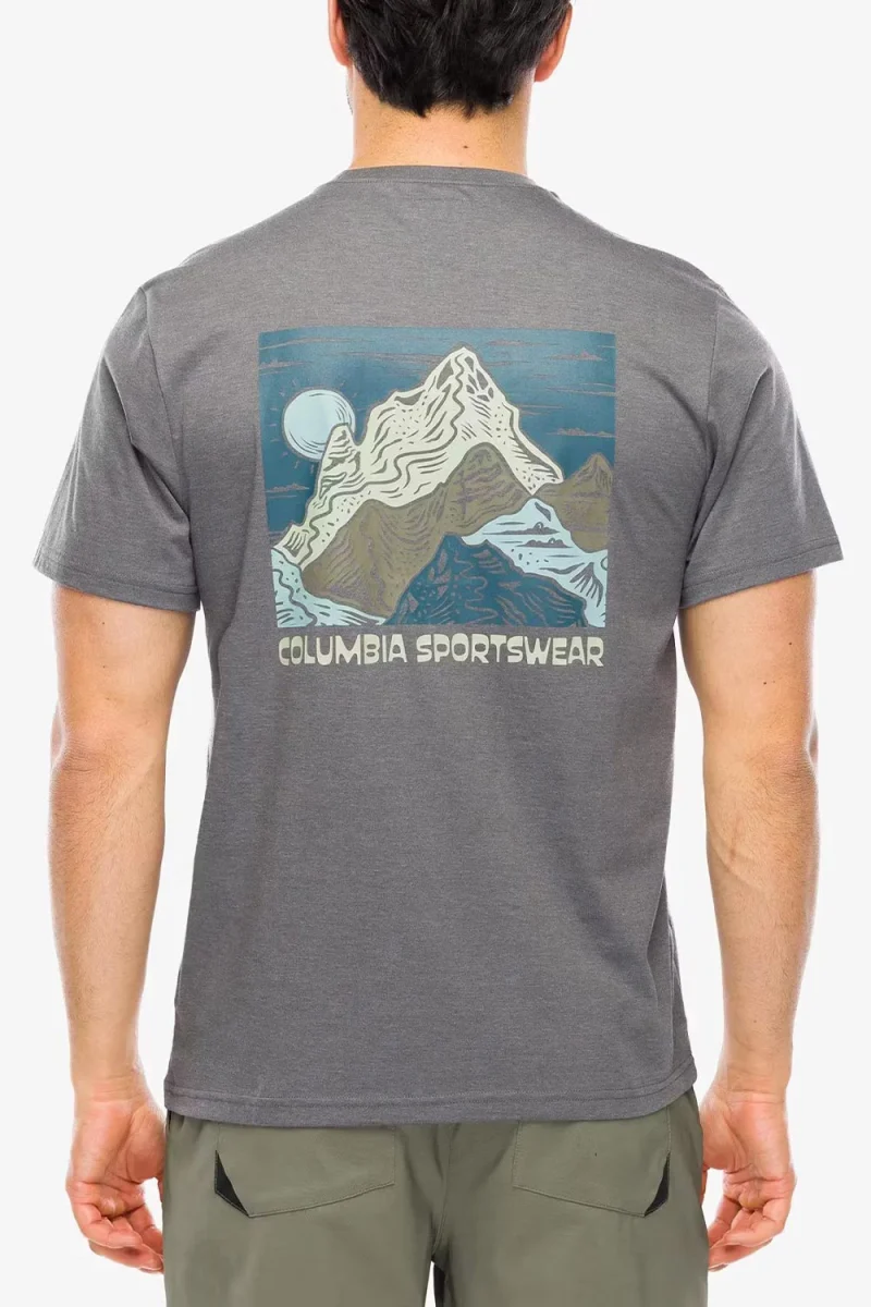 T-Shirt CSC Outdoor Back Graphic 2155021 023 city grey heather, sunscape — снимка 2