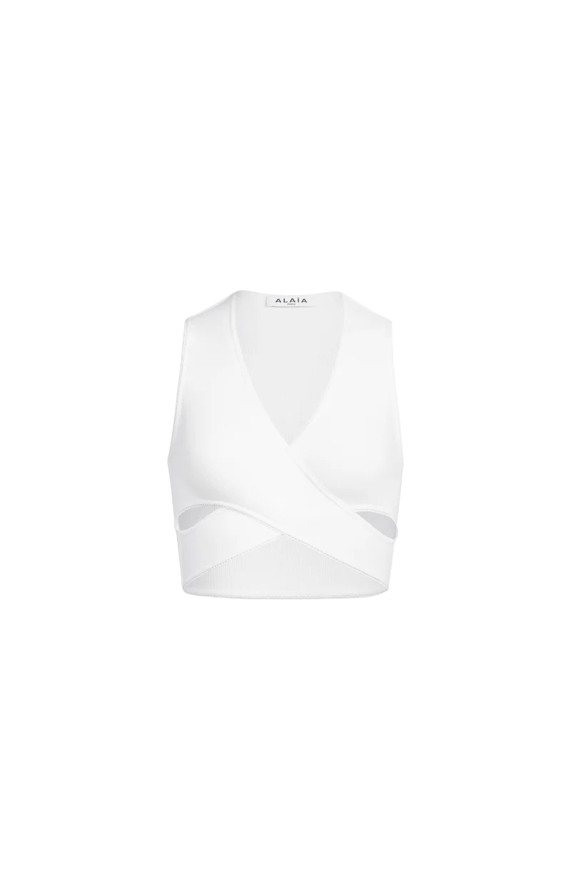 Ribbed Jersey Wrapped Top