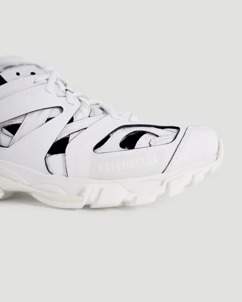 Track Sock Sneaker in White and Black — снимка 4