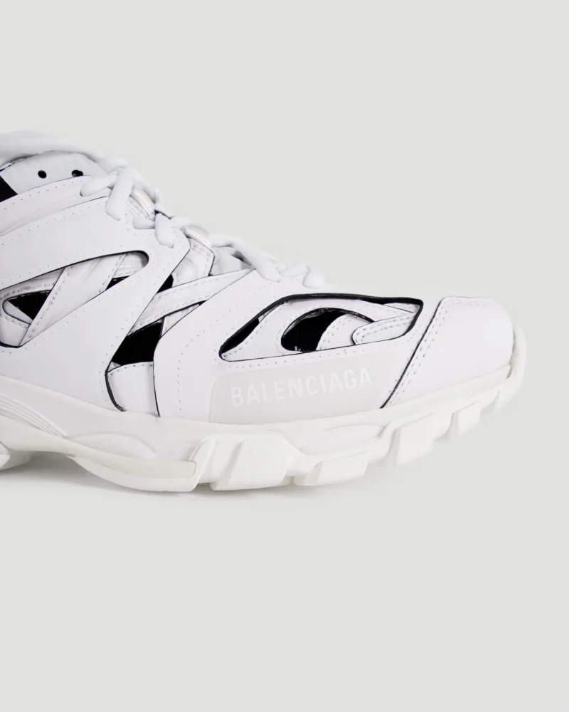 Track Sock Sneaker in White and Black — снимка 4