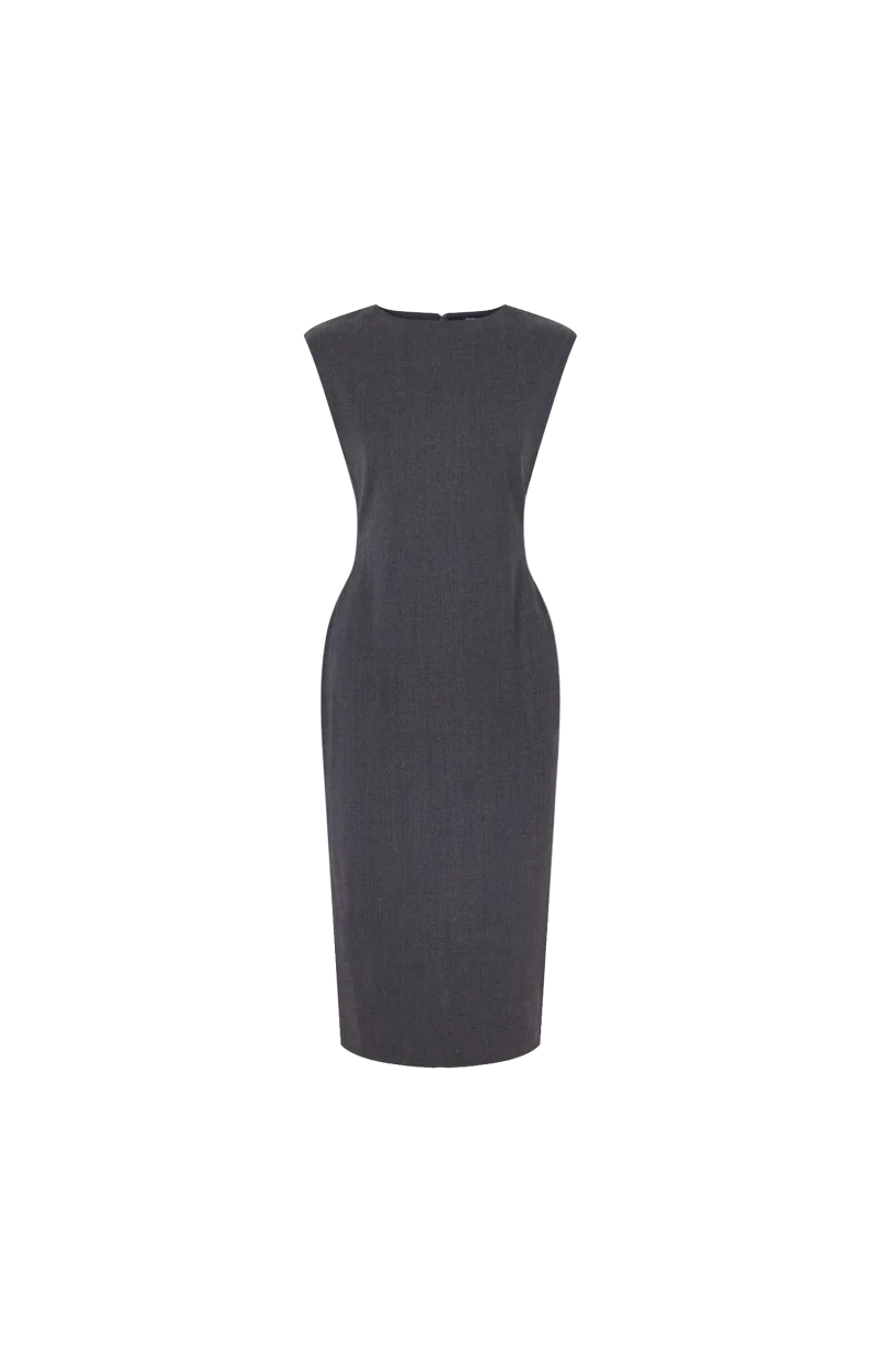 The Alba Midi Dress in Dark Grey