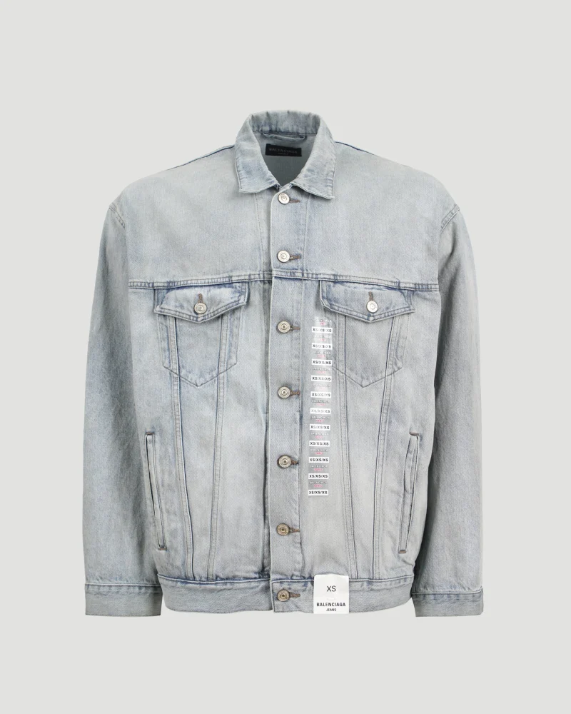 Oversized Sticker Stripe Denim Jacket