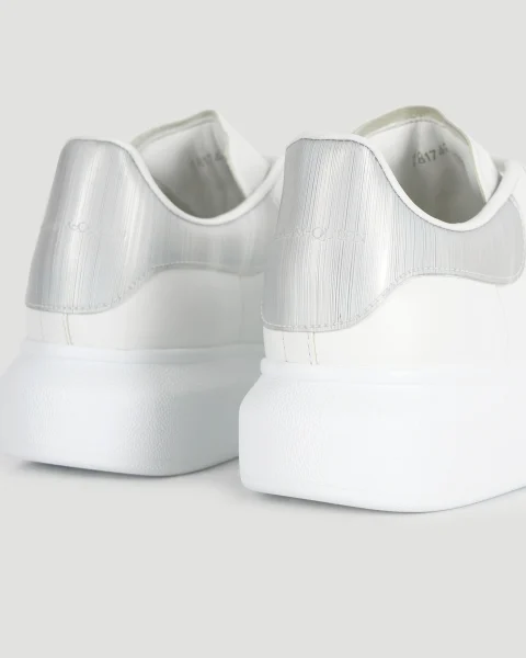 Oversized Sneaker in White and Silver — снимка 3