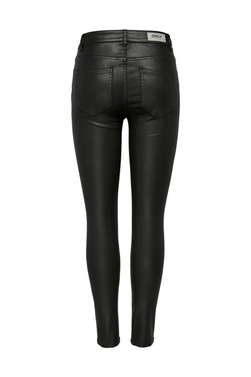 Панталони Onlhush Life Mid Sk Coated Pnt Noos 15182330 C-N10 Black — снимка 2