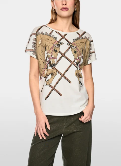 Тишърт с принт Marc Cain Collections