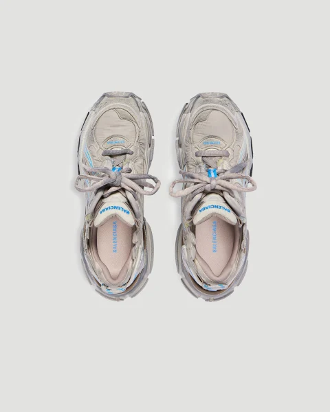 Runner Sneaker in Taupe and Blue — снимка 6