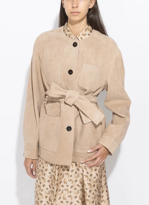 Велурено яке с колан Max Mara Studio Mstboemia — снимка 4