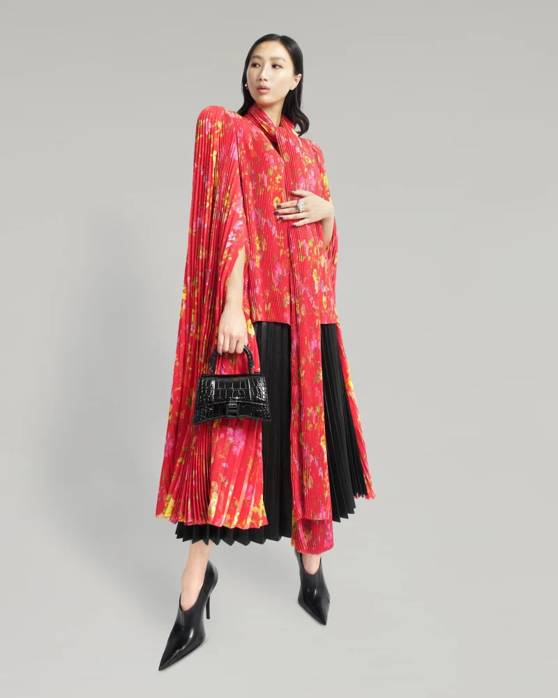 Scarf Pleated Blouse — снимка 2