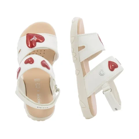 Сандали Момичета GEOX – J358ZB C0050 J SANDAL HAITI GIRL WHITE/RED — снимка 5