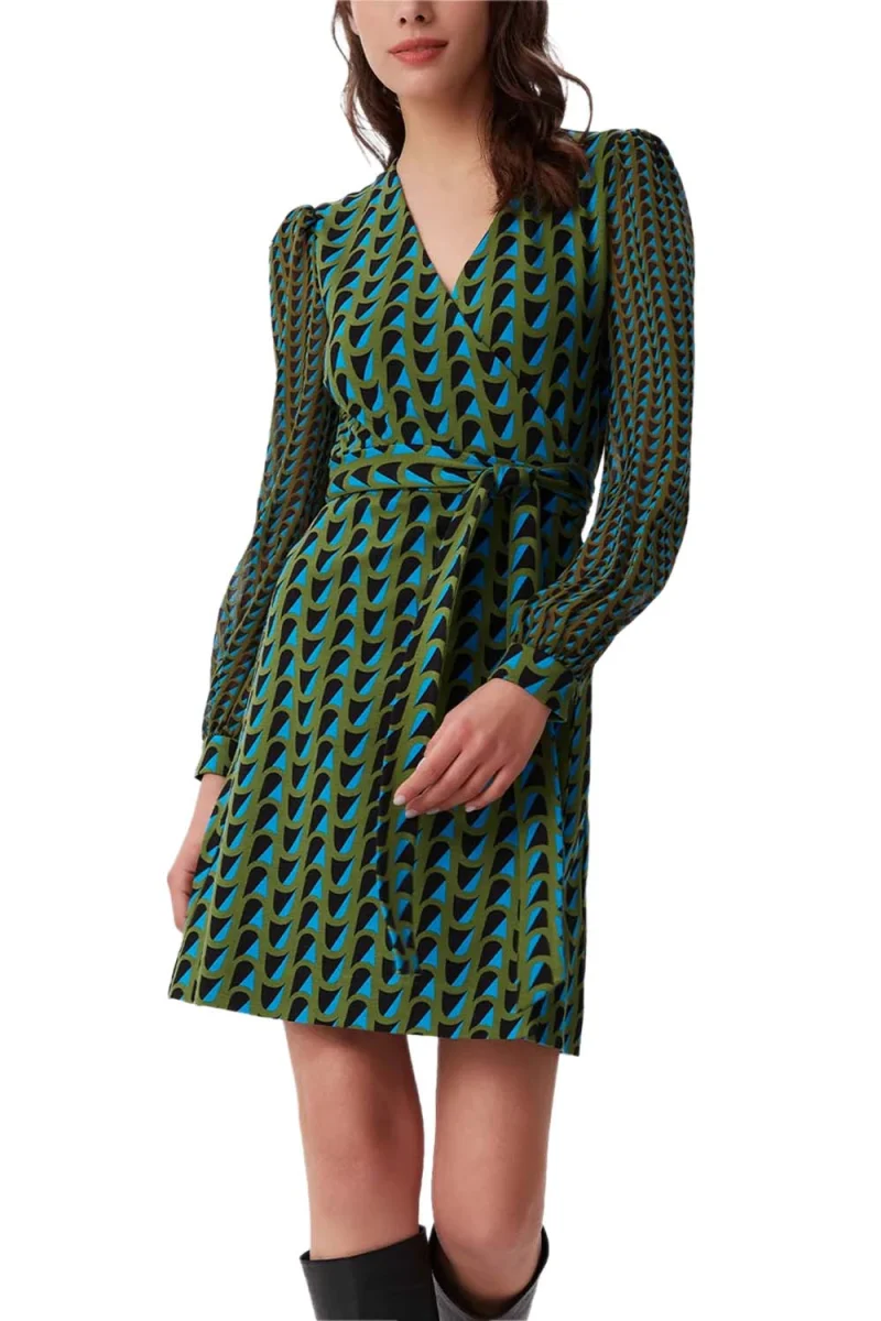 Рокли Dvf Gala Dress DVFDW3Q018WVGMK B2398 wave geo l/mid khaki