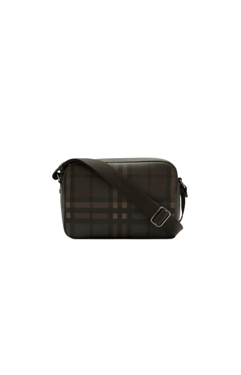 City Check Pocket Crossbody Bag in Dark Brown — снимка 3
