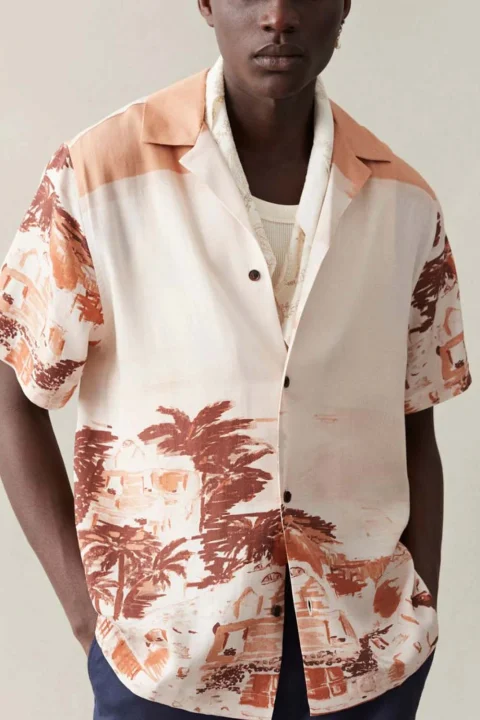 Риза Coastal Aop Ss Shirt LDM401079 738738-terracotta — снимка 2