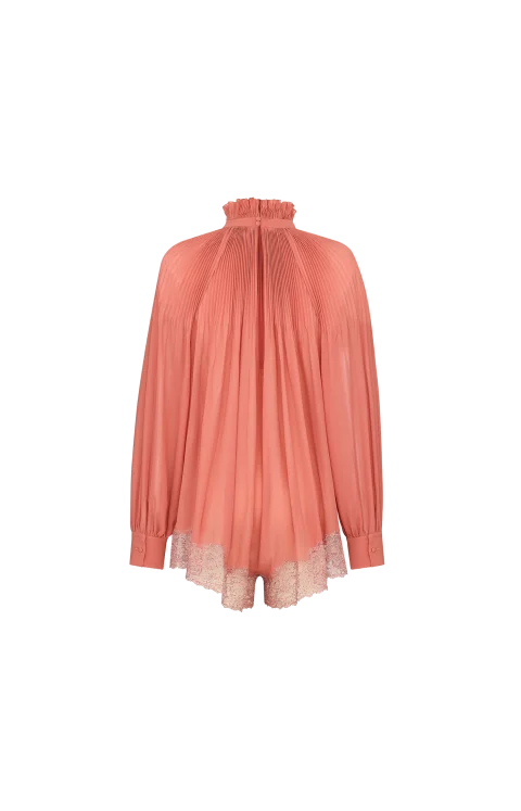 Lavallière Romper in Terracotta Clair Silk — снимка 2