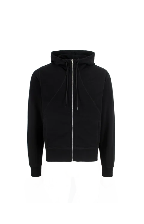 Hooded Zip Through Sweatshirt in Black
