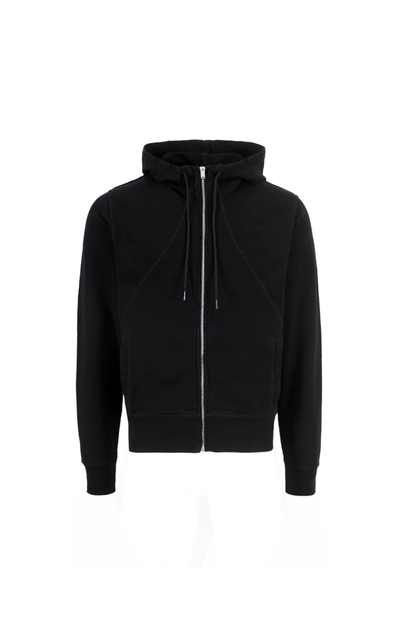 Hooded Zip Through Sweatshirt in Black