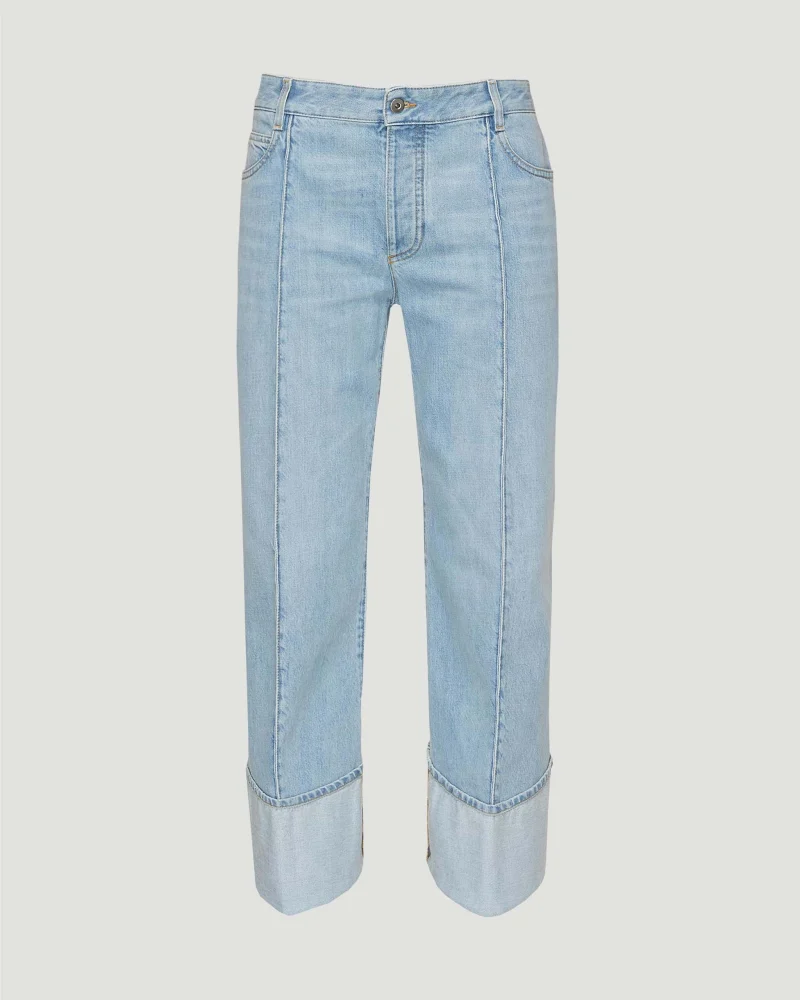 Light-Bleached Boyfriend Denim