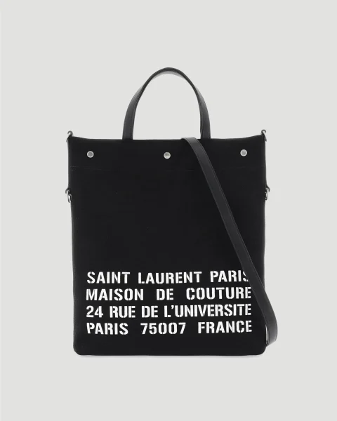 Universite North/South Foldable Tote Bag in Black