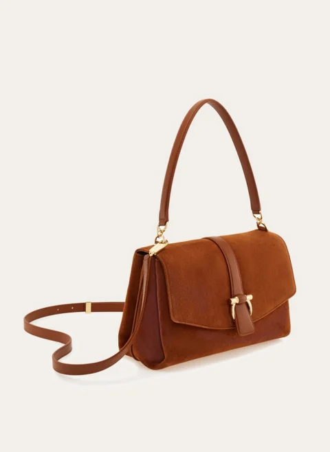 Велурена чанта Ferragamo — снимка 6