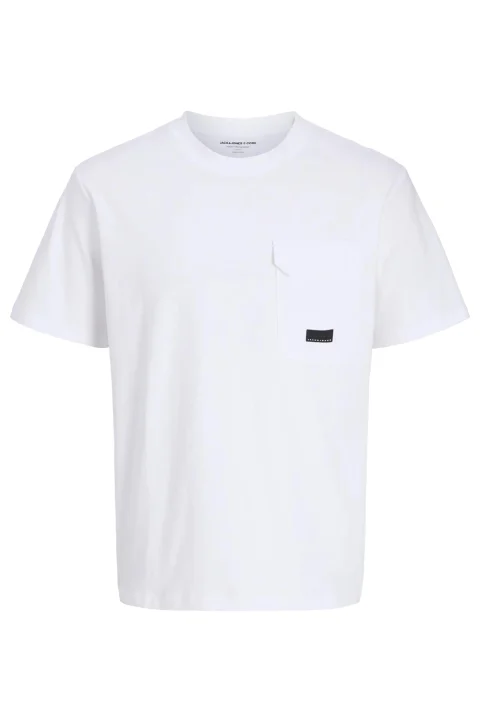 T-Shirt Jcofusion Pocket Ss Crew Neck 12293064 11-0601 TCX bright white
