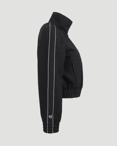 Cropped Track Jacket in Black — снимка 3