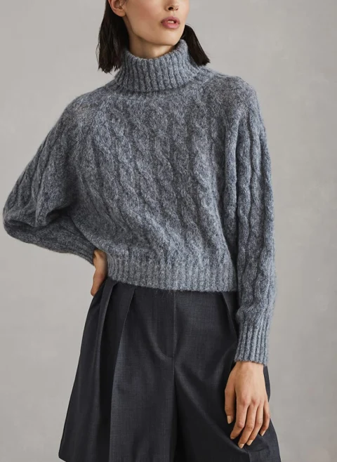 Пуловер с мохер 'Cable knit' Brunello Cucinelli — снимка 2