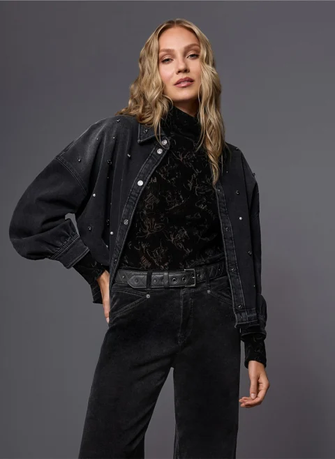 Риза от деним със 'sparkling' детайли Marc Cain Sports — снимка 6