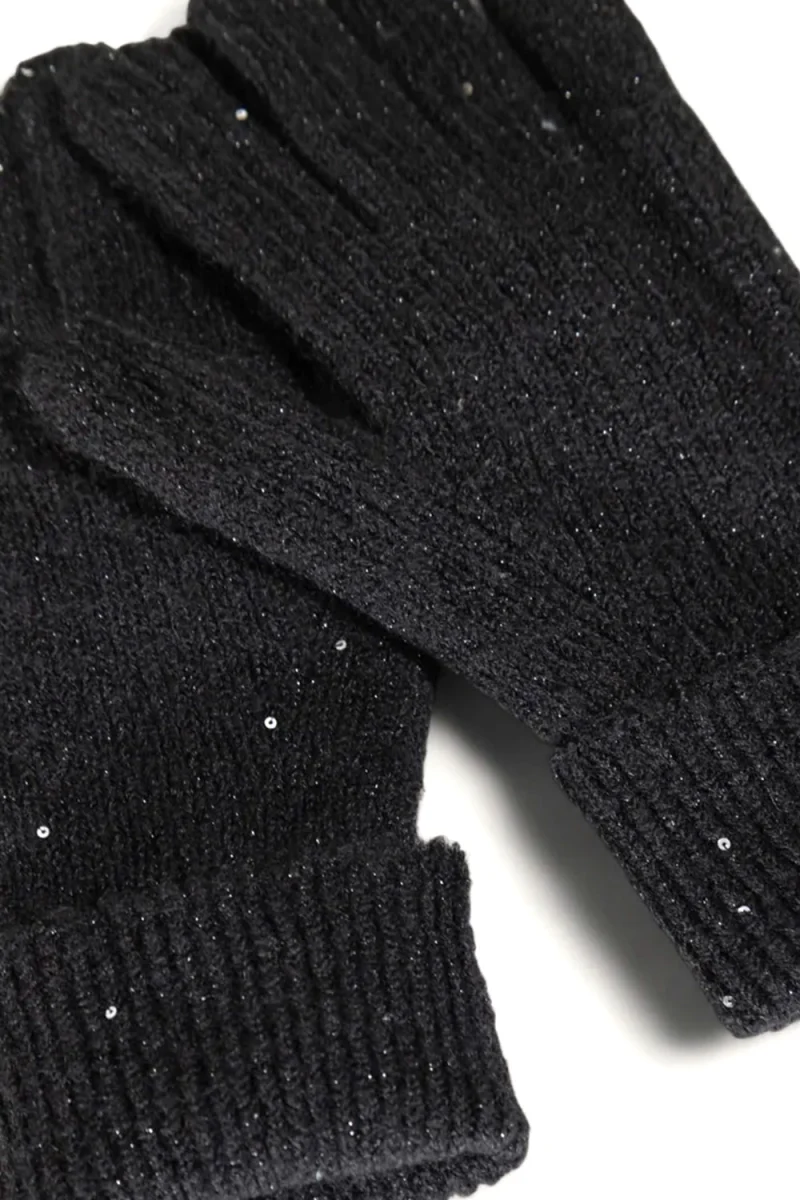 Ръкавици Onlsola Glitter Knit 15350314 C-N10 black — снимка 2